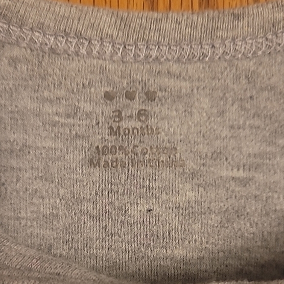 Gray Long Sleeved Bodysuit with Funny Text LOT H - Picture 2 of 7